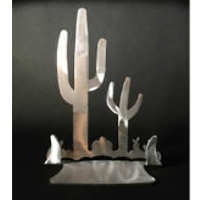 Cactus Brushed Aluminum Art Stand - Stained Glass Express