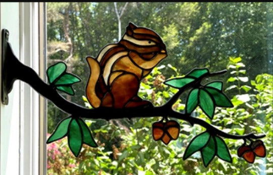 Chipmunk on a Branch - Stained Glass Express