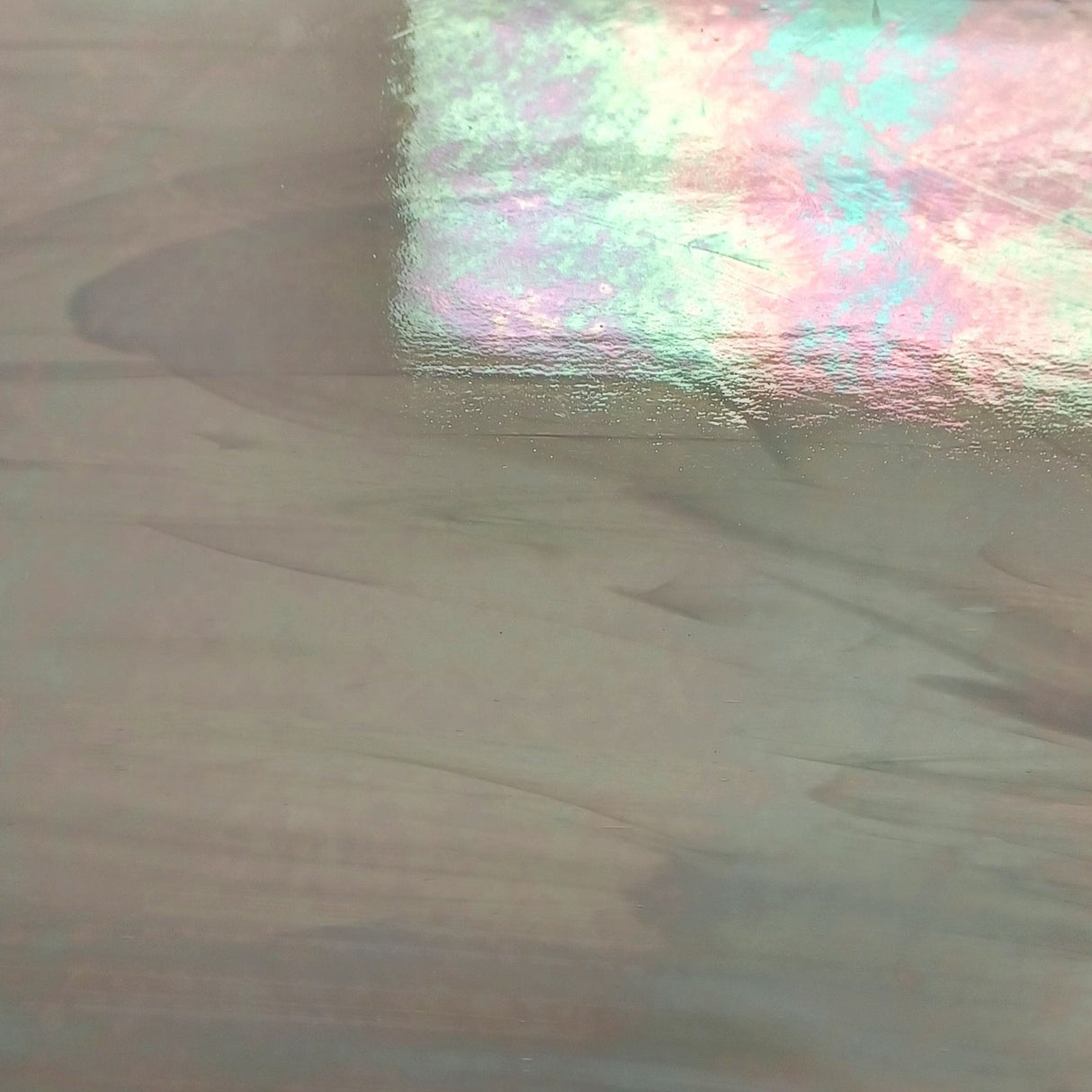 Clear, White Wispy Iridescent