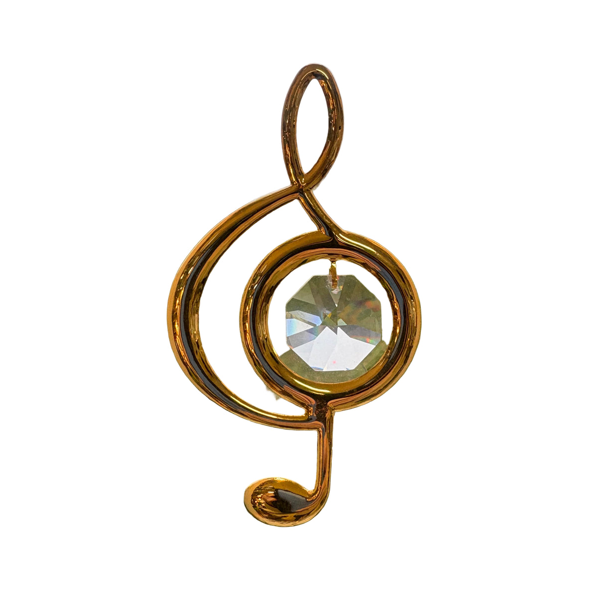 Crystal Swarovski in 24K Gold Plated Treble Clef Large