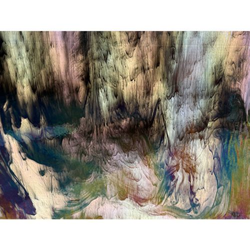 Black and Clear Wispy Iridized