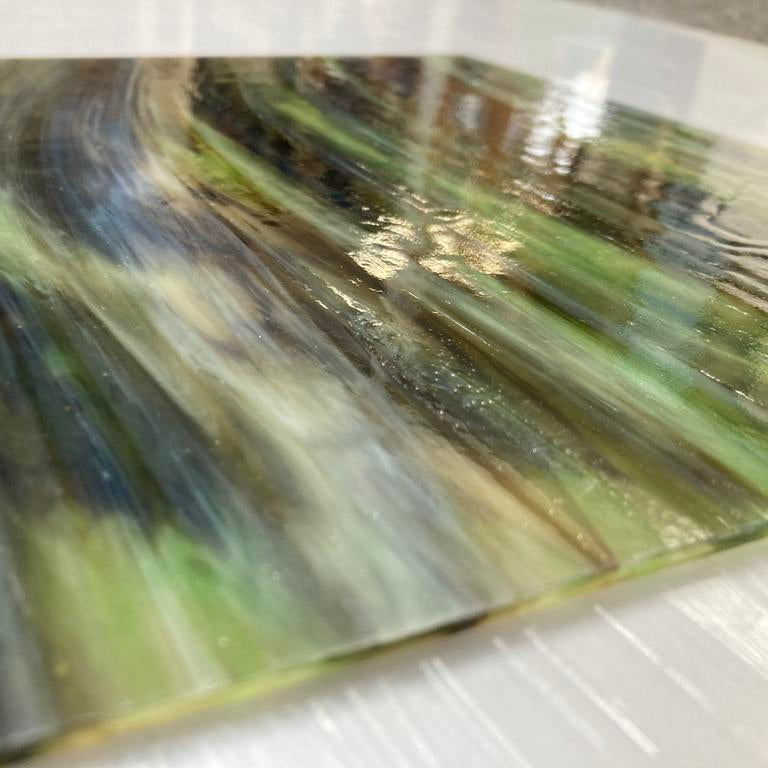 Dark Brown, Green and White Wispy Opal