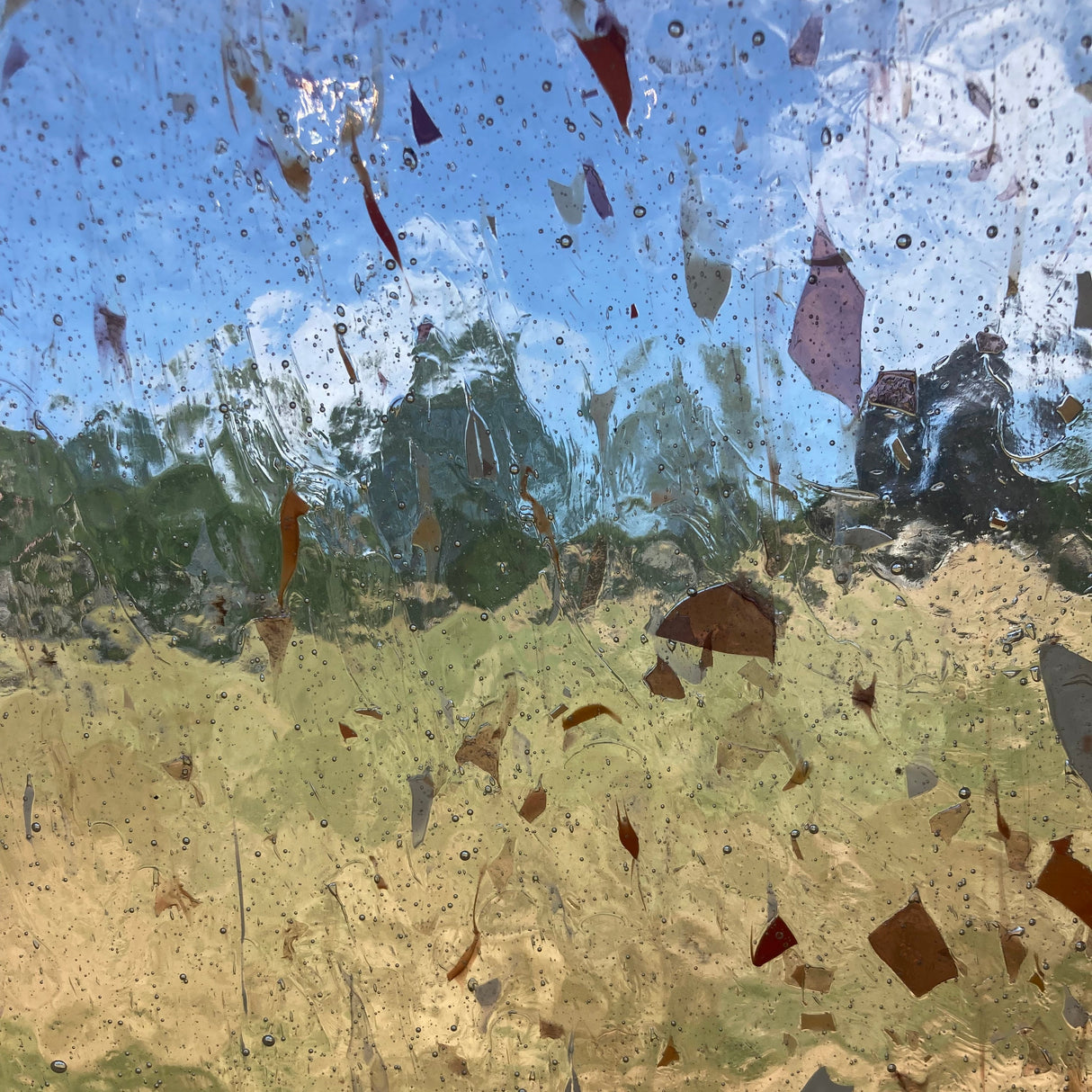 Designer Glass Purple/Orange/White Fractures on Clear_4