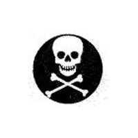 Dichroic Skull & Crossbones - 1/2" Square - Stained Glass Express