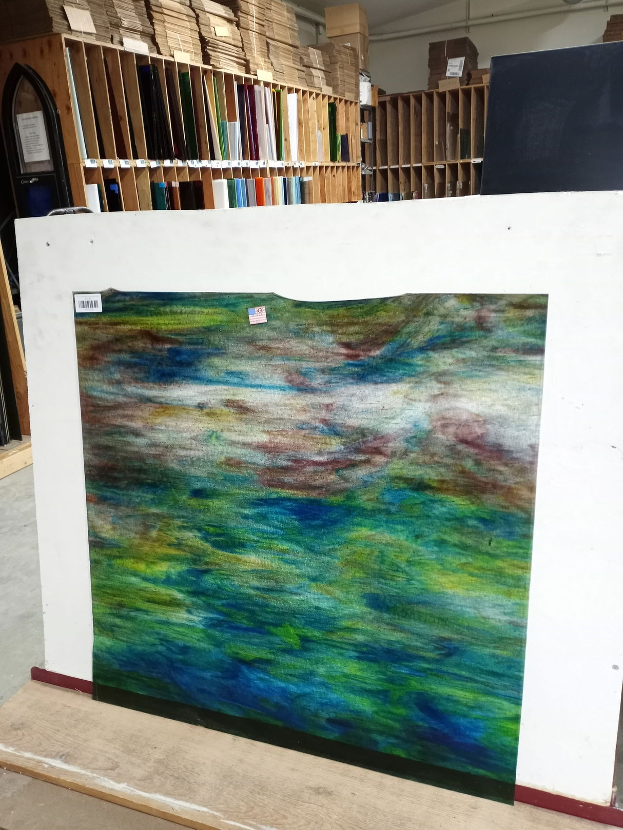 Dk Purp, Chartreuse, Dk Turq & Clear Granite - Stained Glass Express