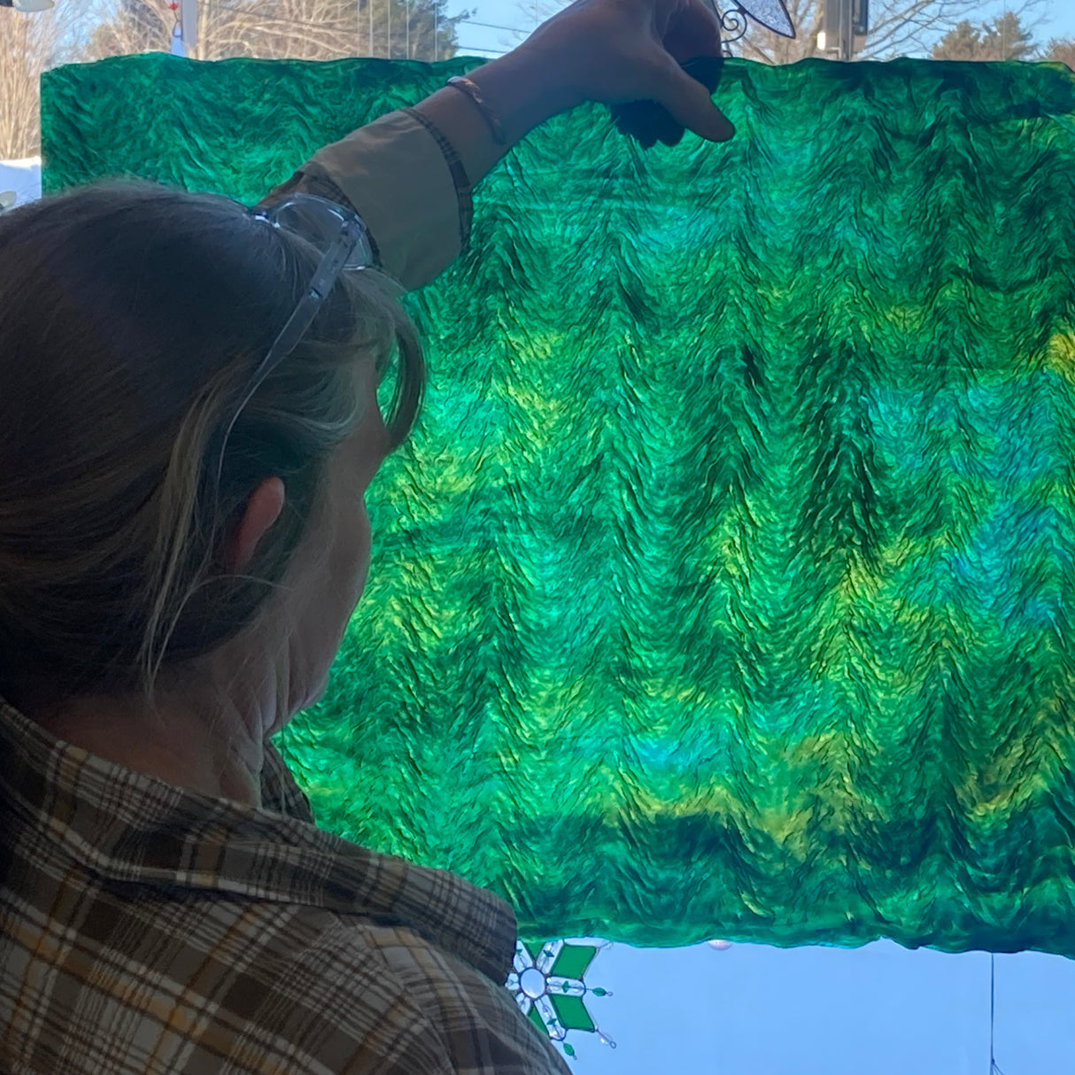 Emerald, Chartreuse Herringbone