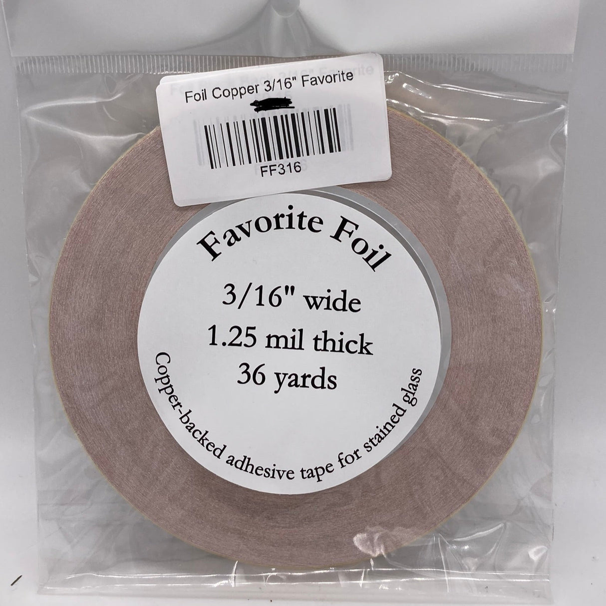 Favorite Foil Copper Back 3/16"