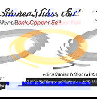Foil Silver Back 7/32" 1.25 Mil Stained Glass Foil - Stained Glass Express