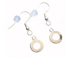 French Wire w/disk & clutch Silver 5 pair - Stained Glass Express