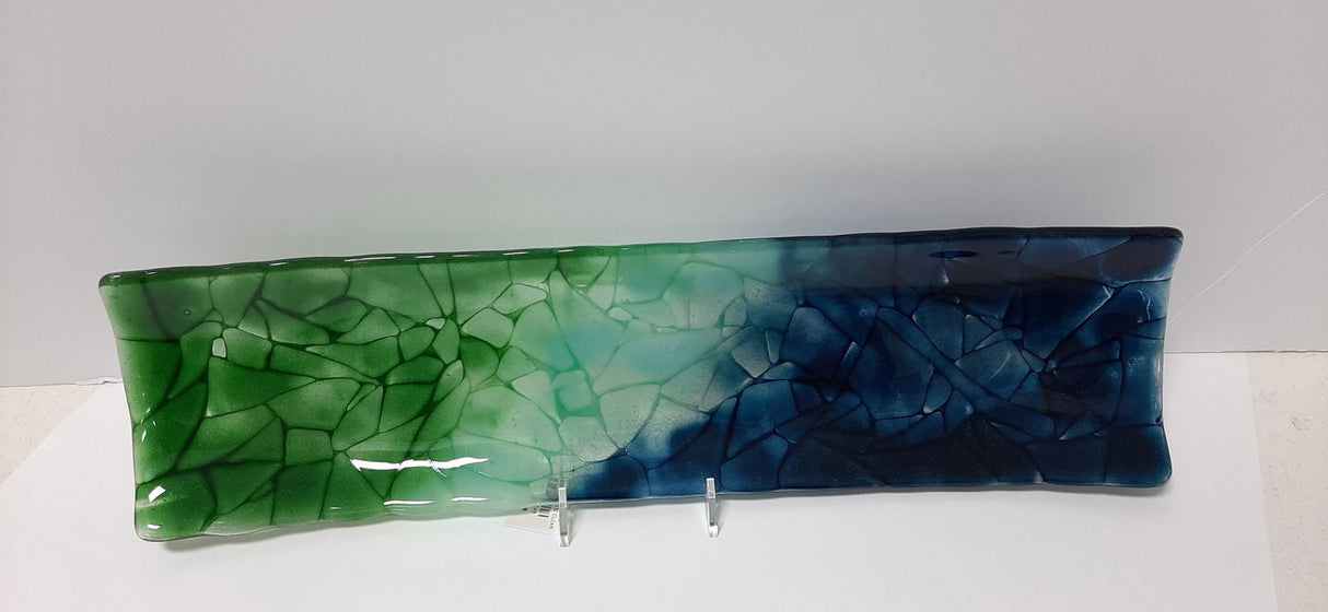 Fun Night Out Fused Glass Crackle Platter - Stained Glass Express