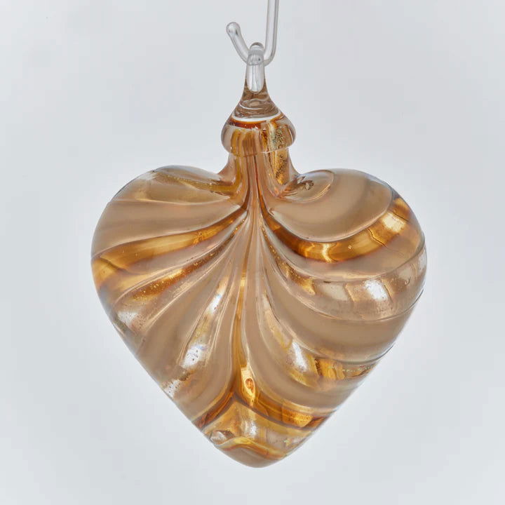 Golden Amber Heart - Stained Glass Express