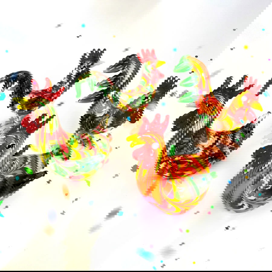 HEN/ROOSTER STRIPED - Stained Glass Express