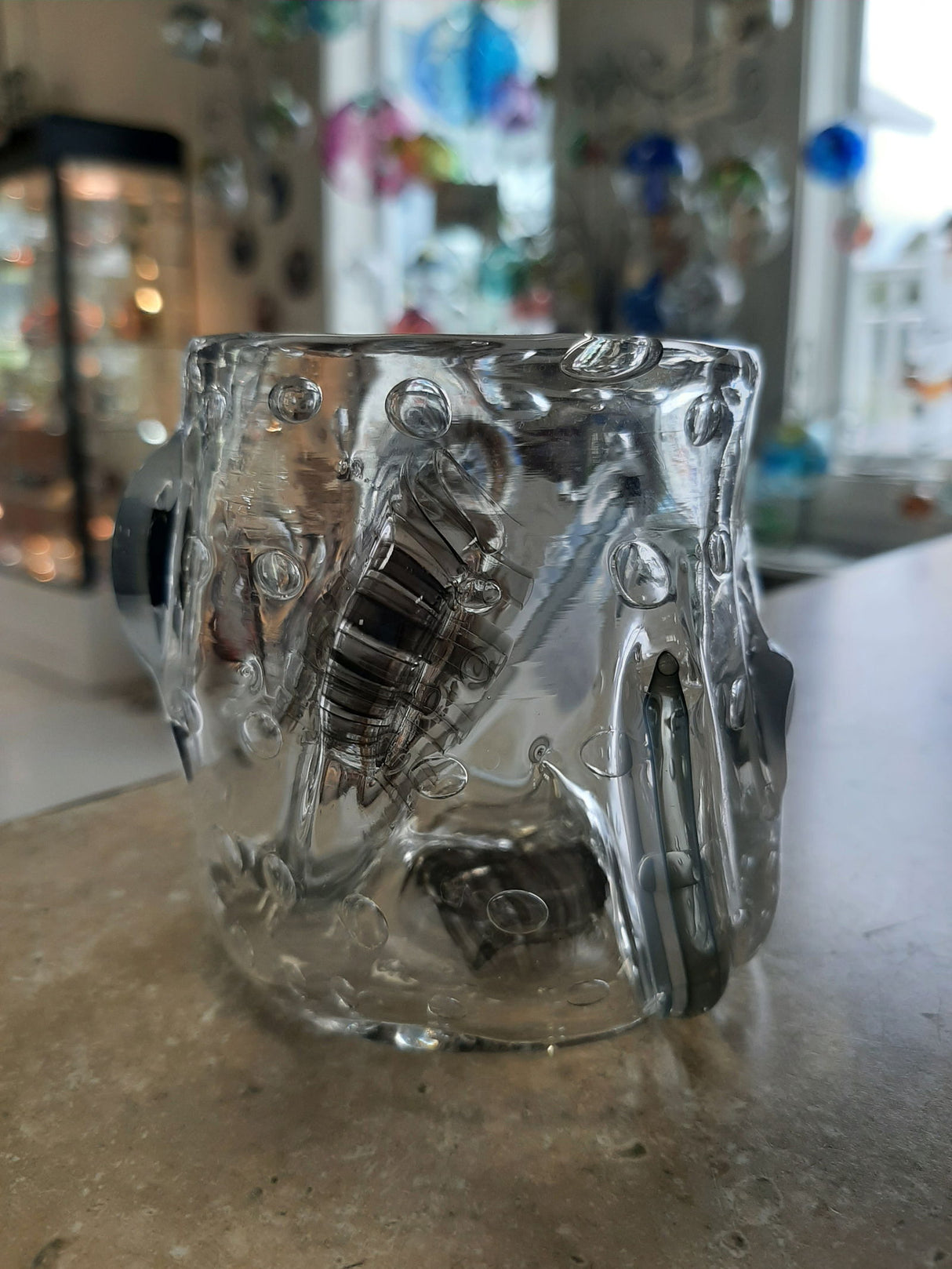 Hand Blown Smokey Scotch Glass - Stained Glass Express