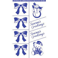 Holiday Bows Stencil Rub N Etch LTD - Stained Glass Express