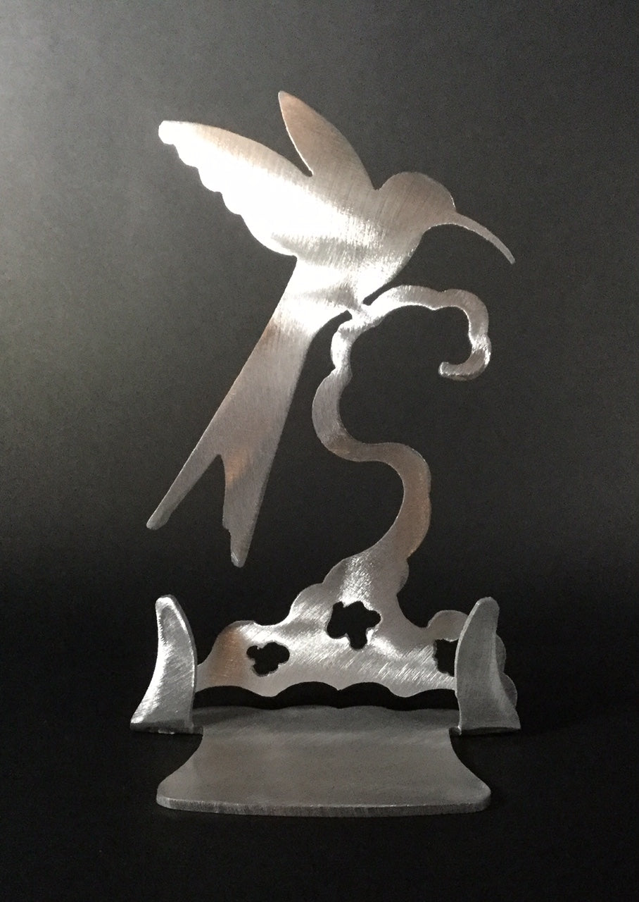 Hummingbird Brushed Aluminum Art Stand