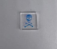 Coe 33 Dichroic Decal Skull and Crossbones