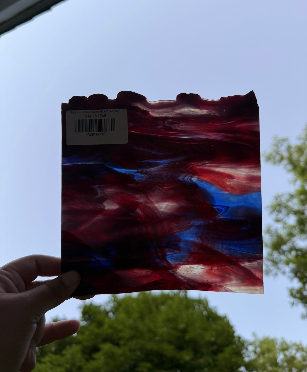 Red with White, Cobalt Blue True Dichro