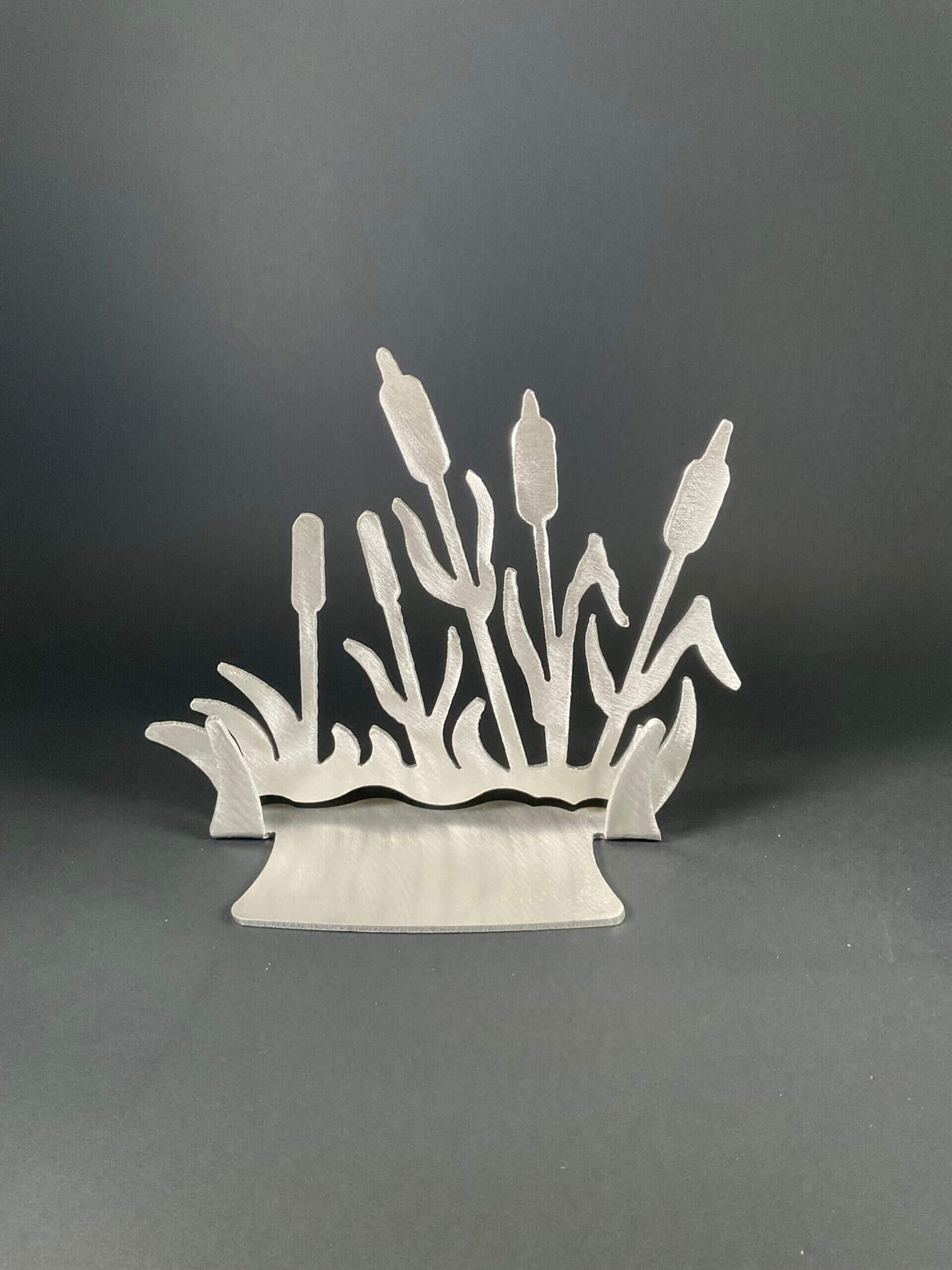 Cattail Brushed Aluminum Art Stand