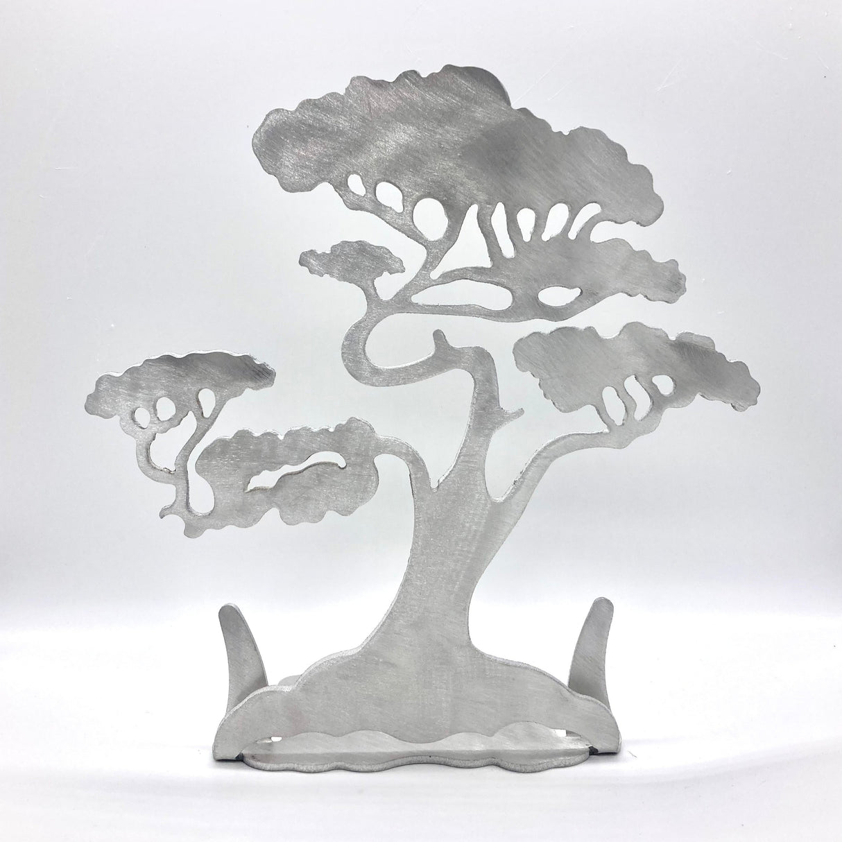 Acacia Brushed Aluminum Stand