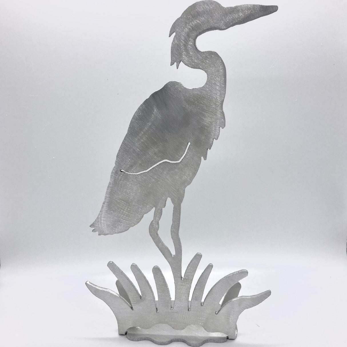 Heron Brushed Aluminum Art Stand Large