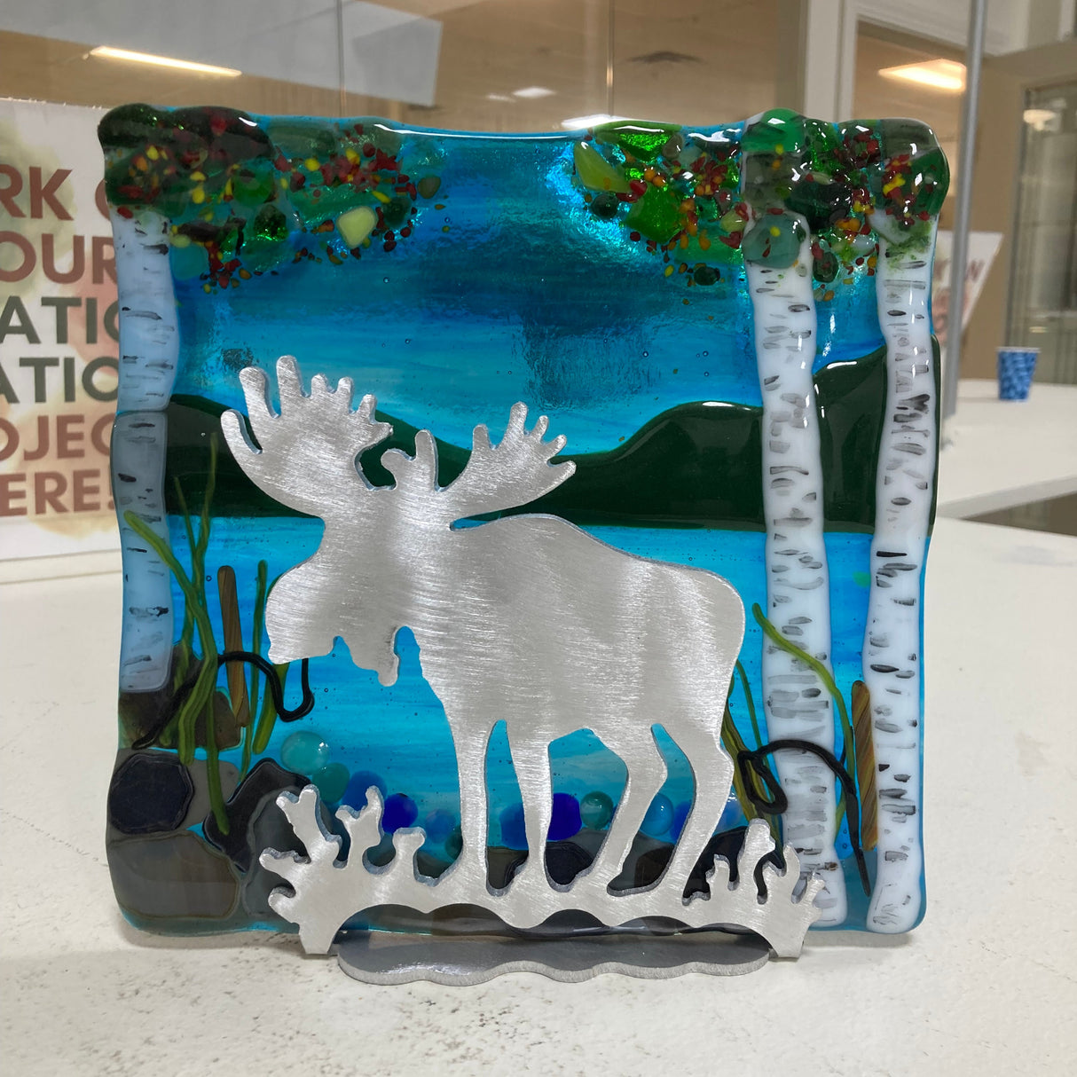 Stand Brushed Aluminum Moose