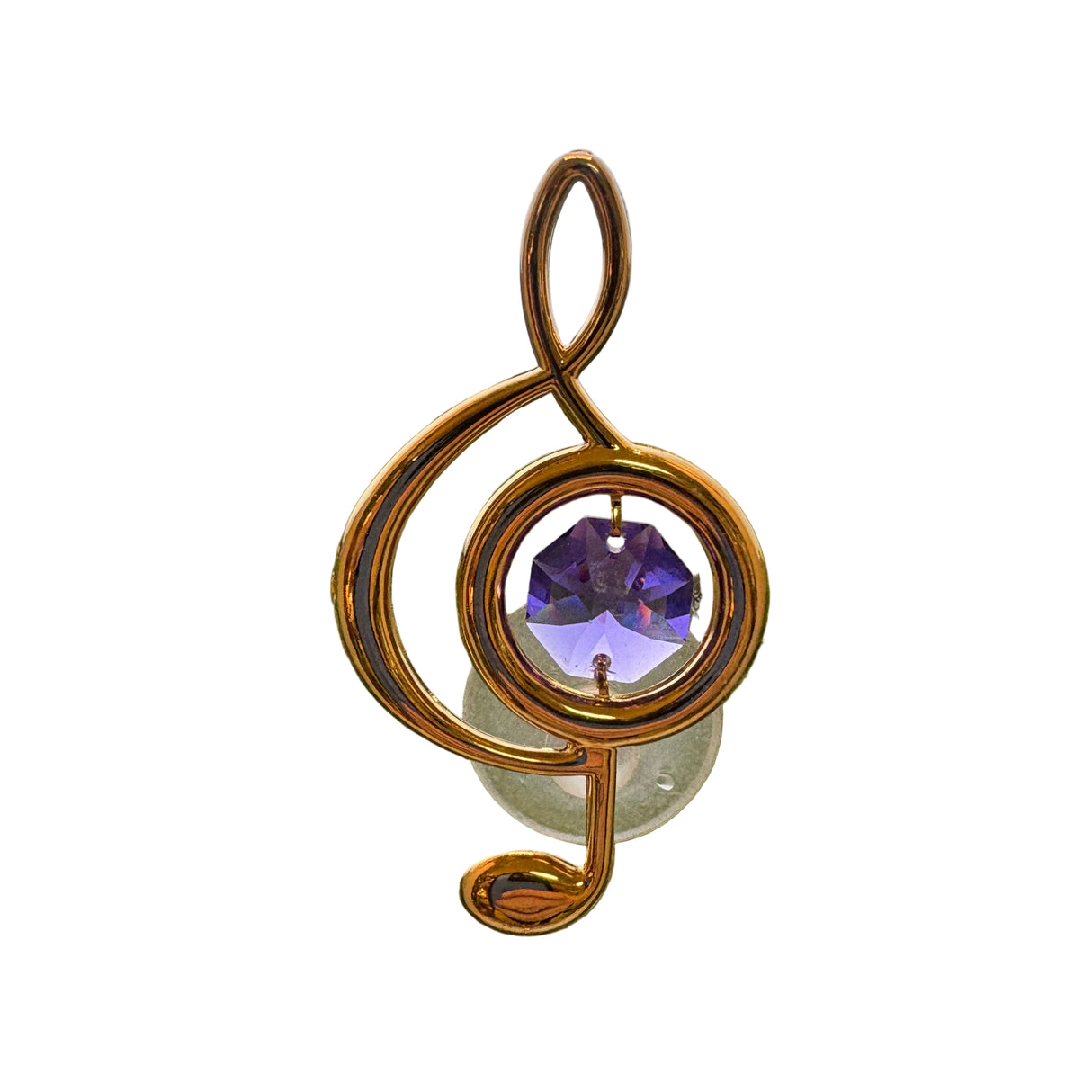 Crystal Swarovski Blue in 24K Gold Plated Treble Clef Small