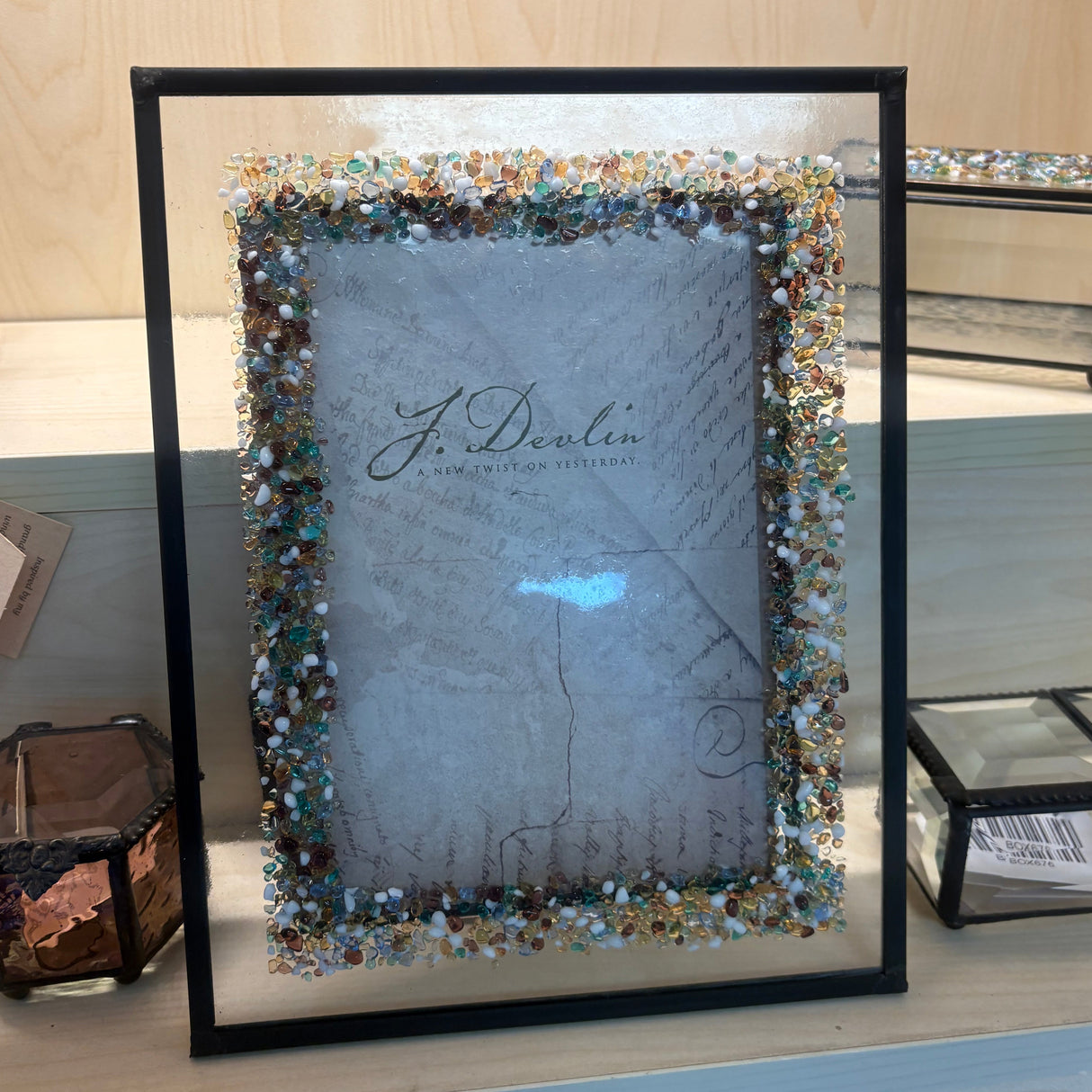 Frame 5x7 Fused Glass Chips on Clear