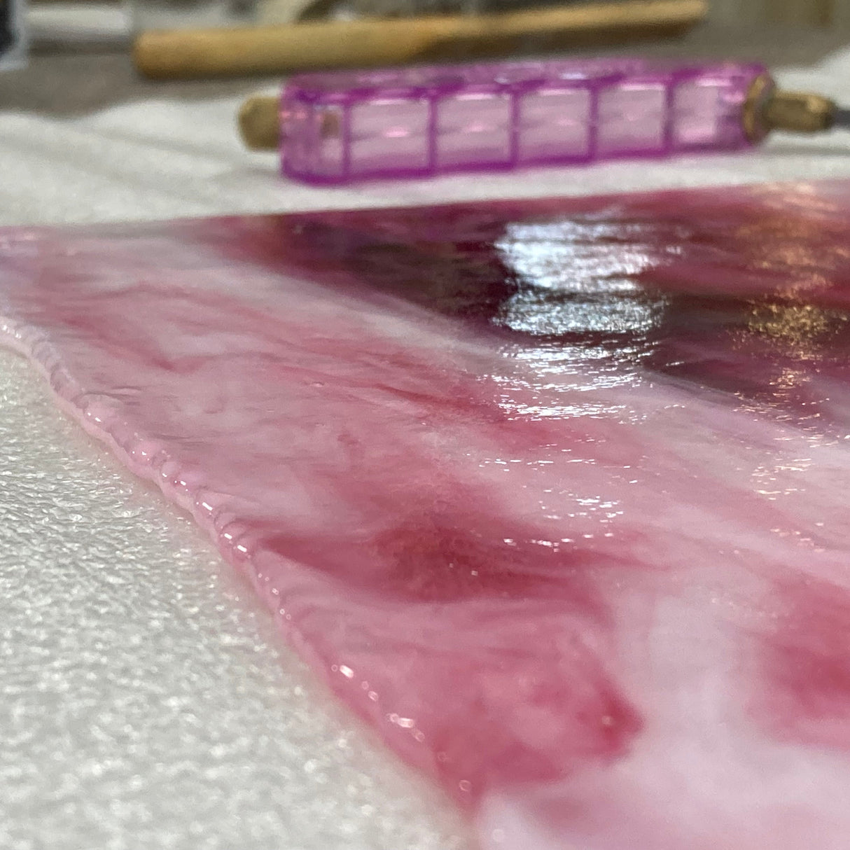 White Ice, Bubblegum, Gold Pink Stipple