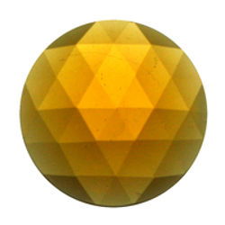 Jewel Faceted Round 20mm Light Amber - Stained Glass Express