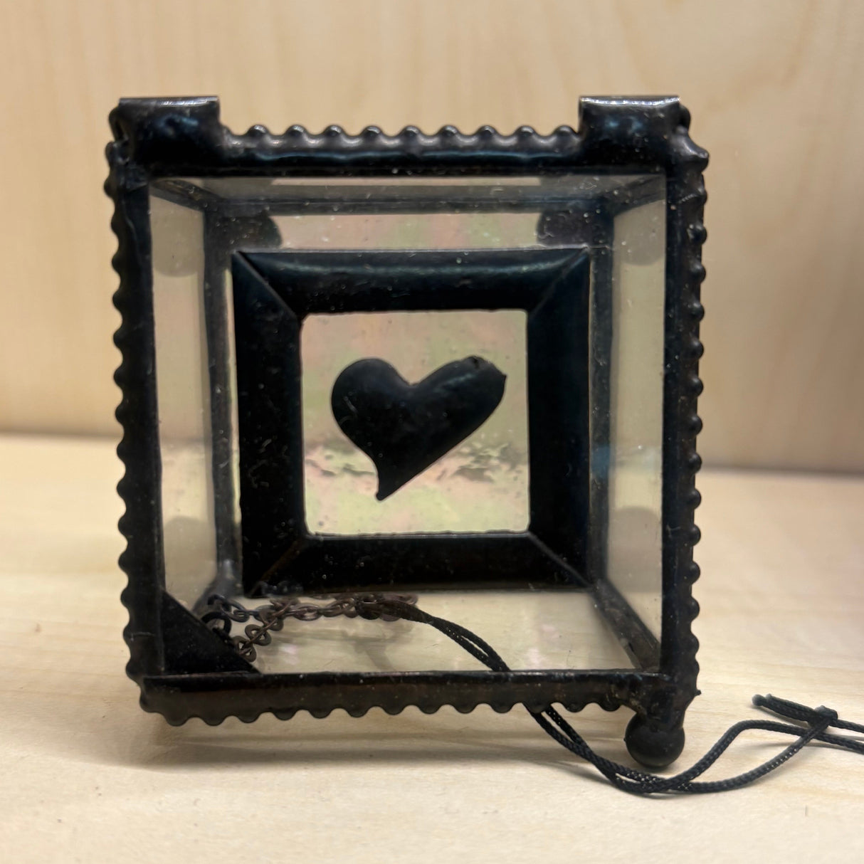 Keepsake Box, Clear with Heart Overlay