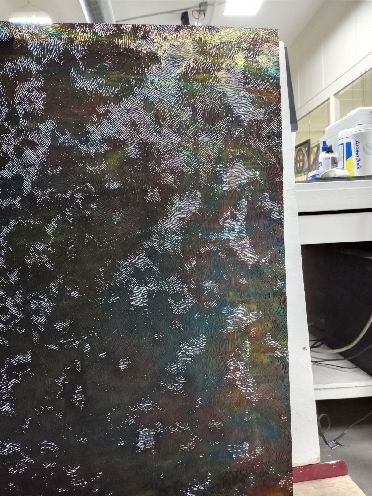 Kokomo Purple, Lime, Blue Streaky Vertigo - Stained Glass Express