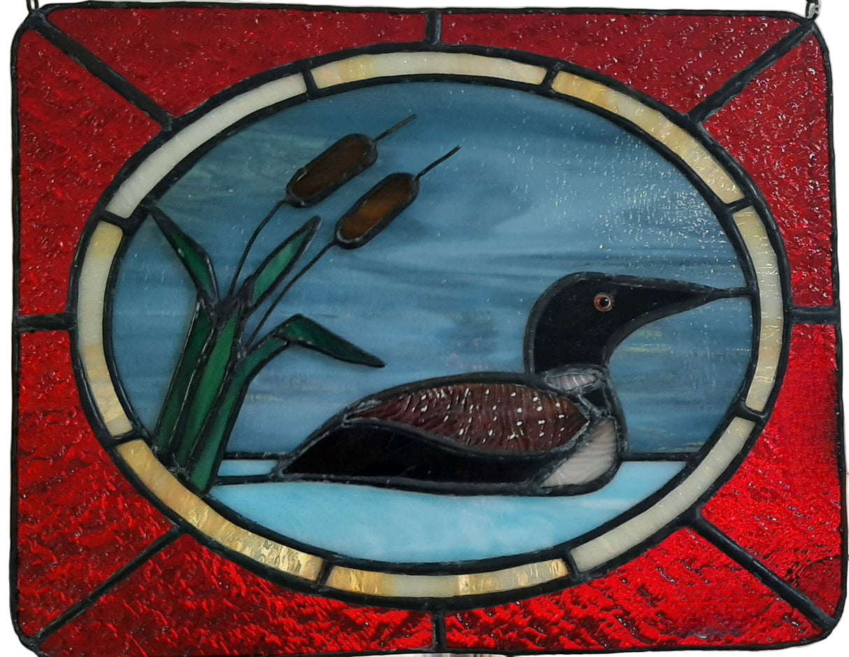 LOON WITH CATTAILS - Stained Glass Express