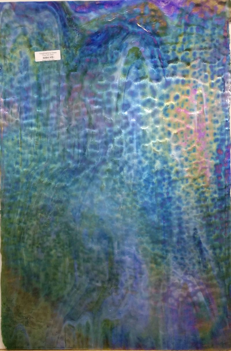 Light Blue, Dark Blue, Green Irid High Strike - Stained Glass Express