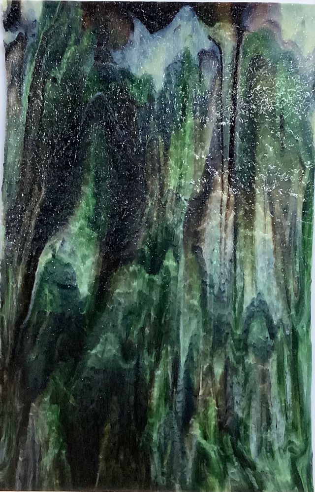Light & Dark Brown, Green Granite - Stained Glass Express
