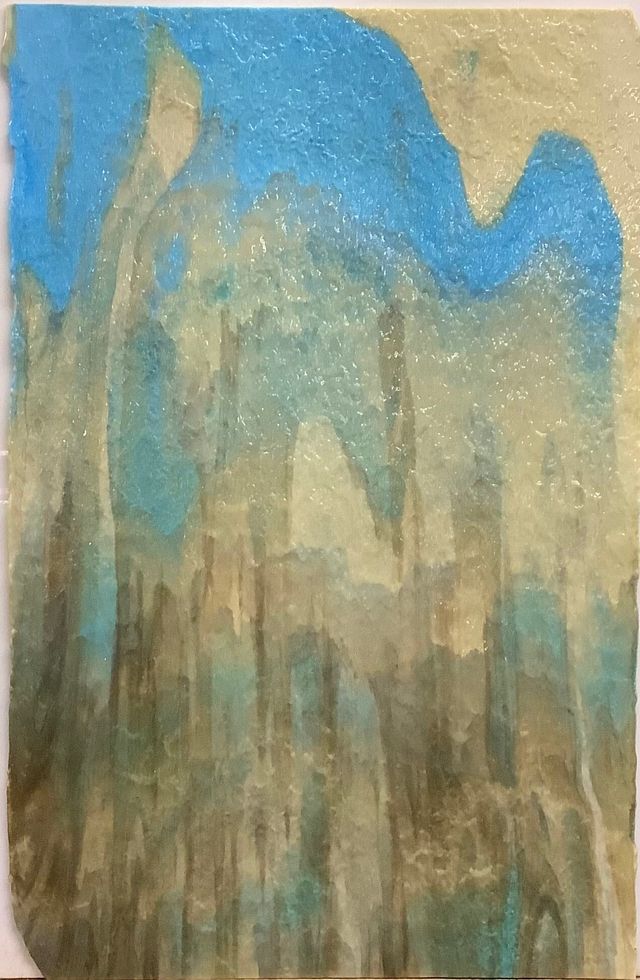 Light & Dark Browns & Sky Blue Granite - Stained Glass Express