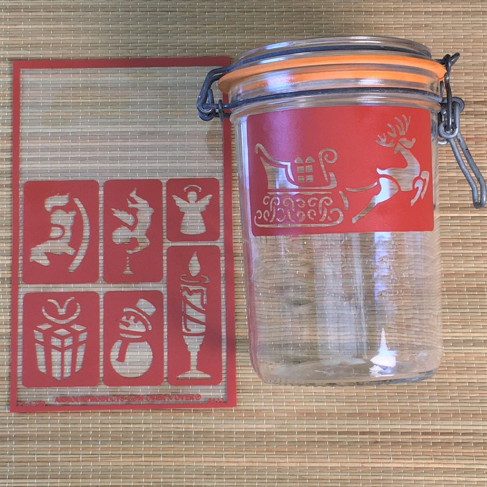 Stencil Over N Over Christmas Ornaments 2