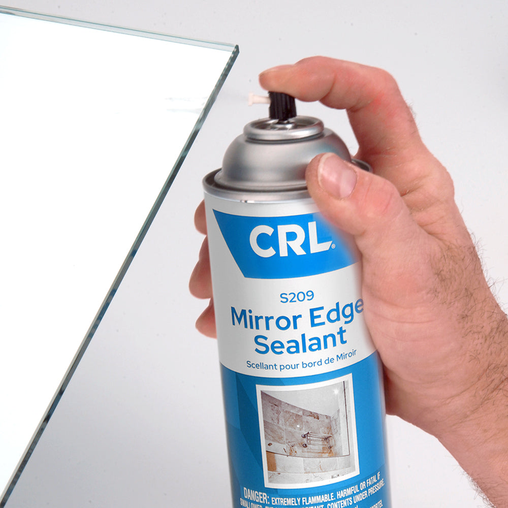 CRL Mirror Edge Sealant can be applied to a mirror edge