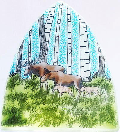Moose Family Nightlight - Stained Glass Express