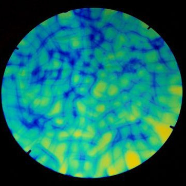 Navy Blue & Green Aurora Borealis on Black Dichroic Glass 96 COE