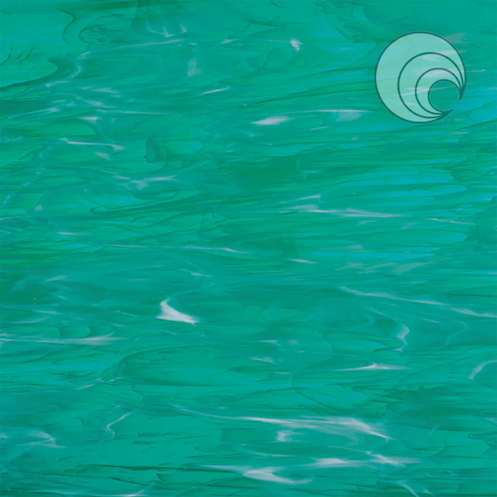 96 COE Teal Green with White Wispy
