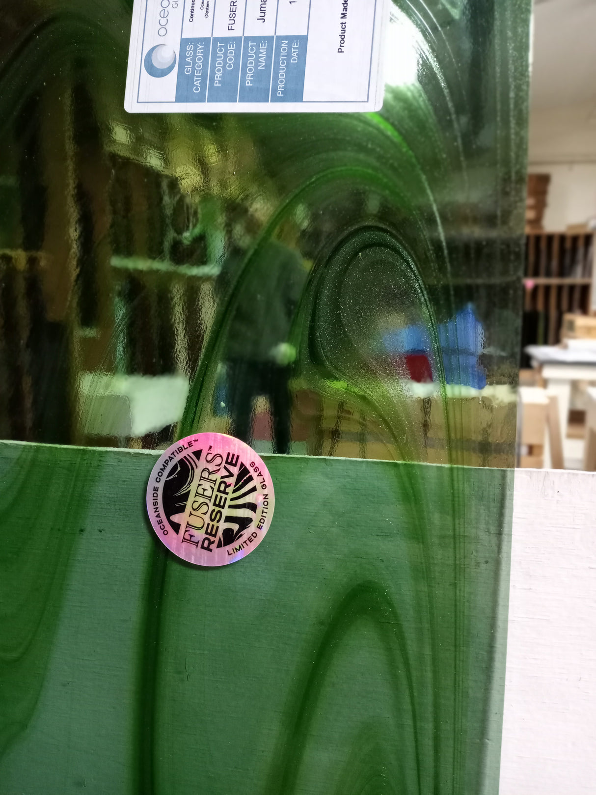 Close up detail of Jumanji glass