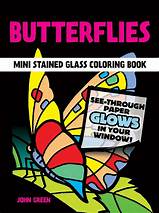 Book Stained Glass Coloring Butterflies