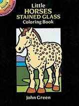 Book-Stained Glass Coloring Horses
