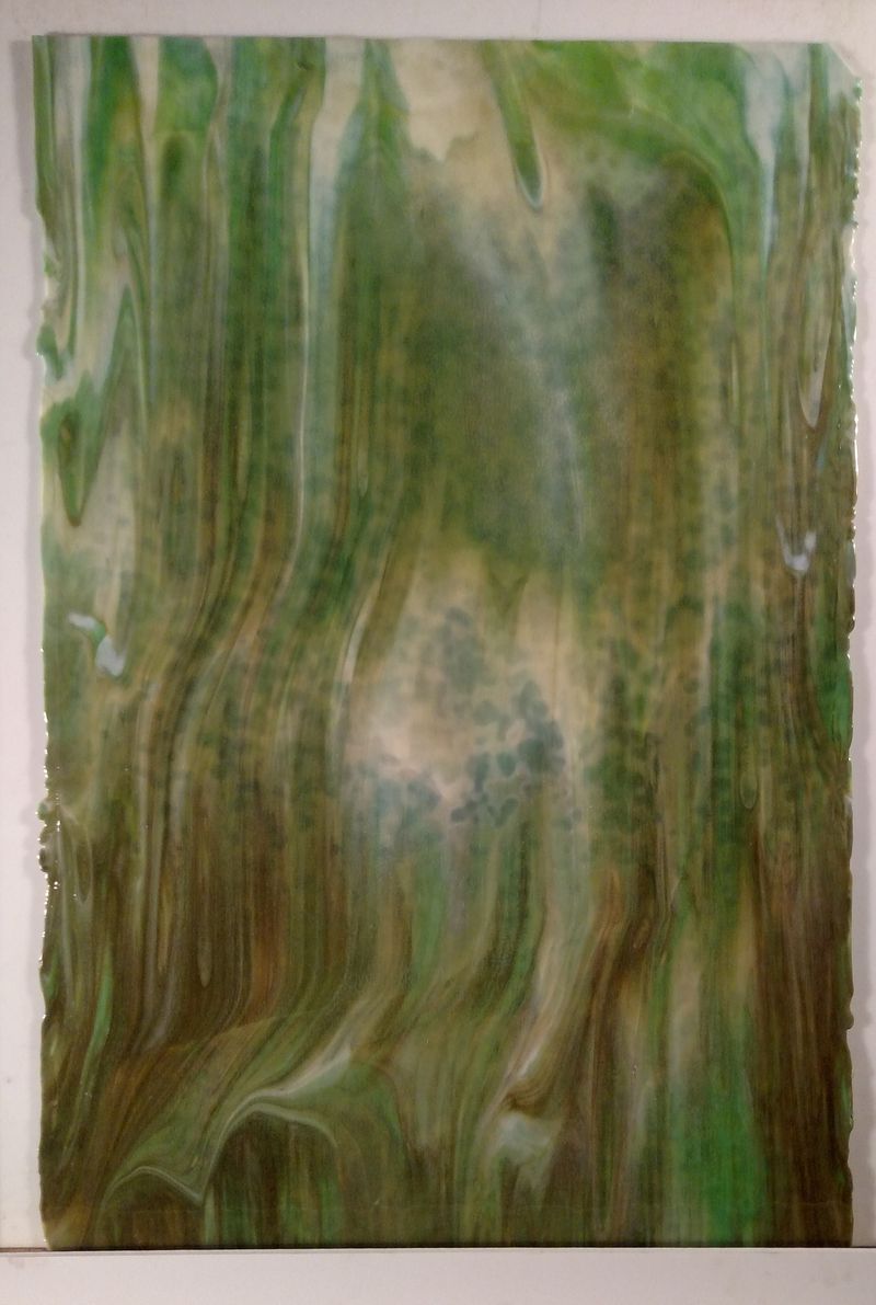 Off-White, Green Mottled High Strike - Stained Glass Express