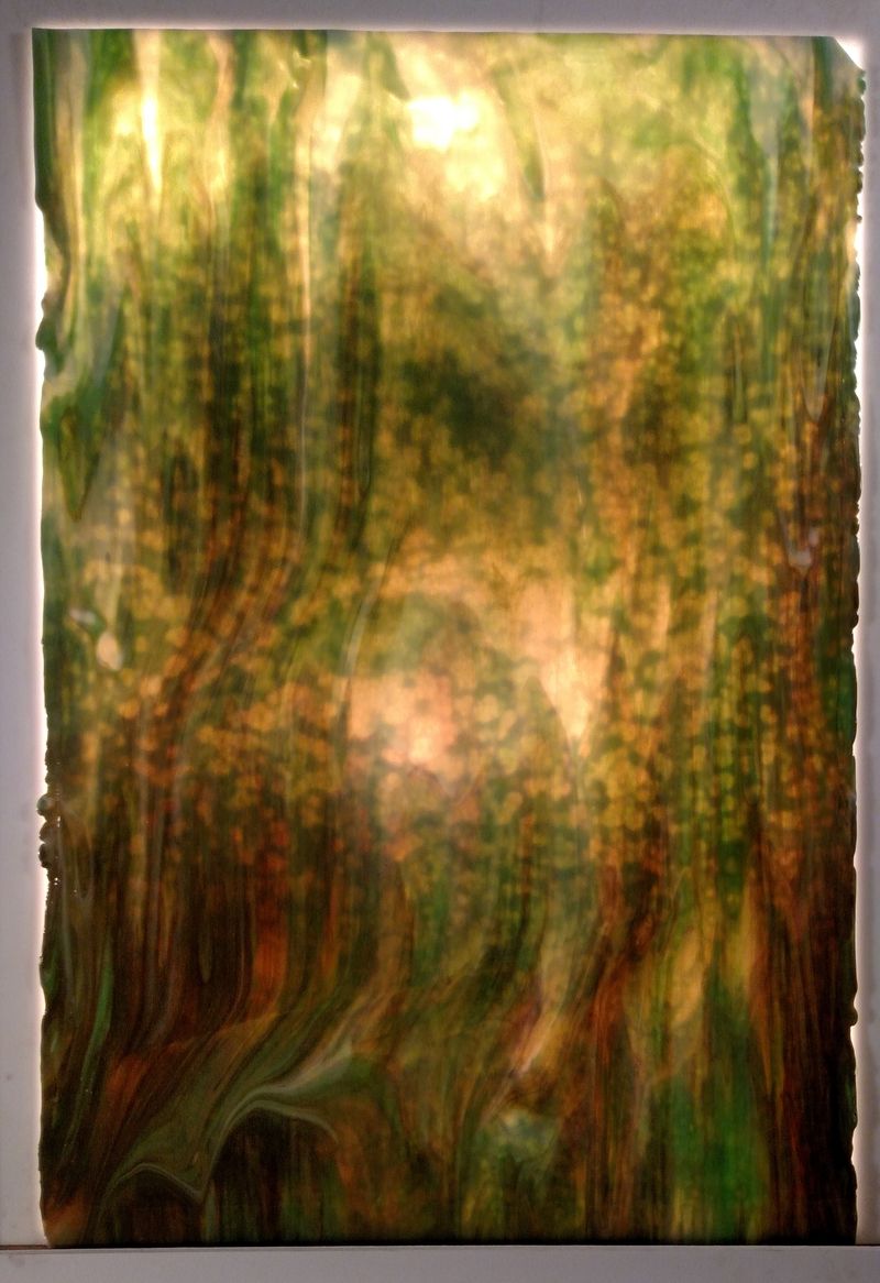 Off-White, Green Mottled High Strike - Stained Glass Express