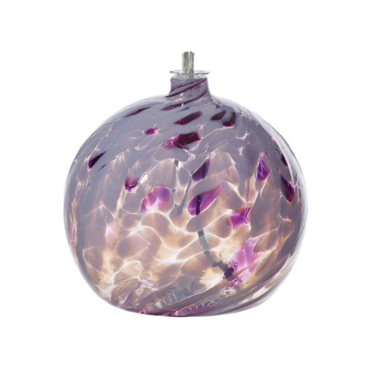 Oil Lamp Nature's Whimsy Solf purple - Stained Glass Express