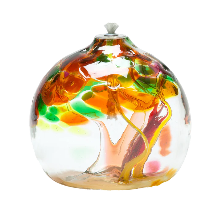 Oil Lamp Tree of Autumn - Stained Glass Express