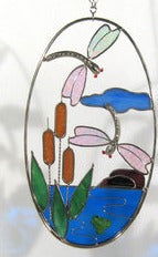 PANEL, OVAL DRAGONFLY - Stained Glass Express