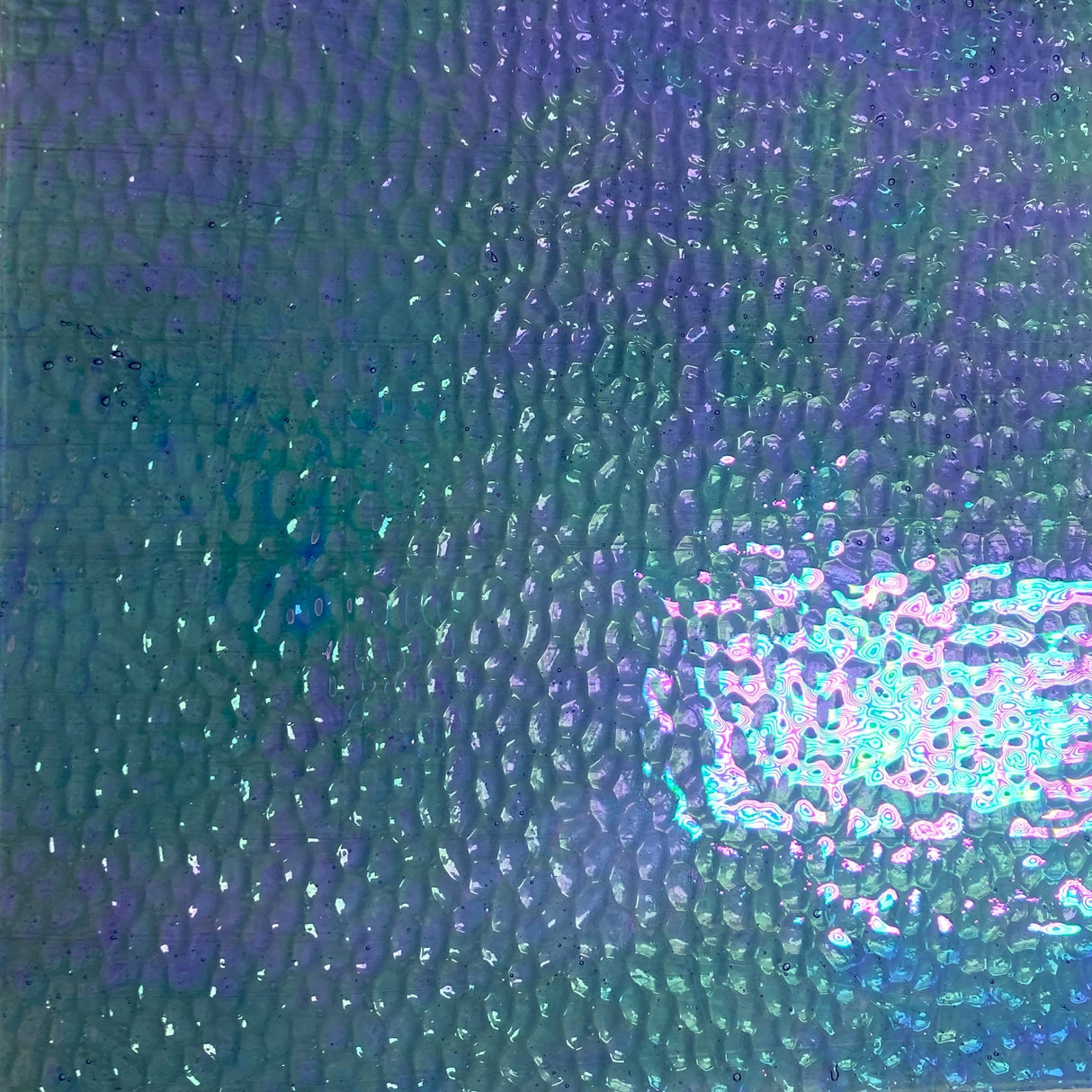 Pale Blue Hammered Iridescent