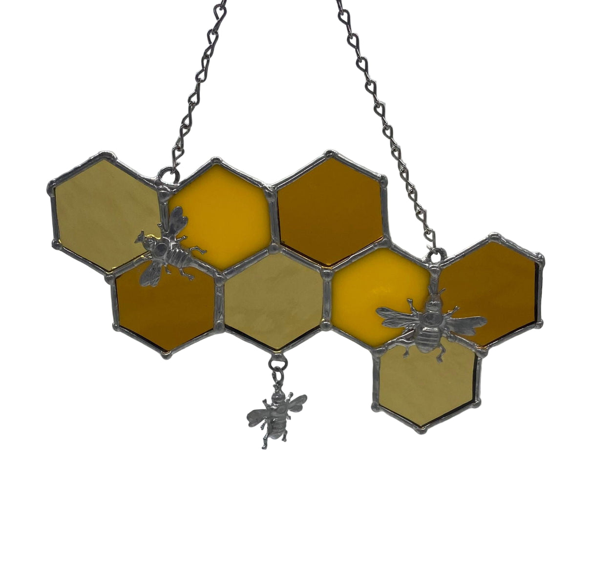 Panel Honeycomb with Bees - Stained Glass Express